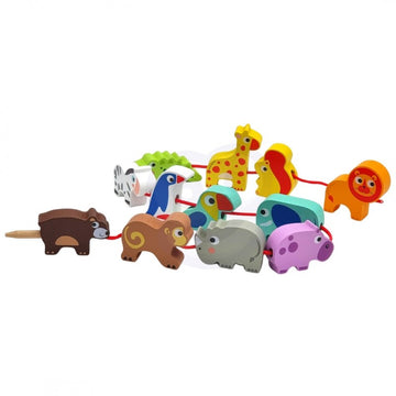 Safari Animal Shaped Wooden Threading Blocks — 3