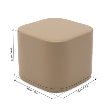 Small Play Pouf Cube - Beige — 3