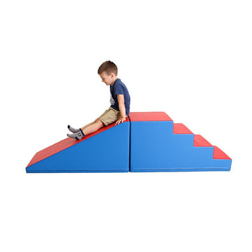 Soft Play Step and Slide Set - Blue and Red — 6