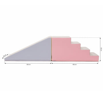 Soft Play Step and Slide Set - Pink & Beige Gray — 4