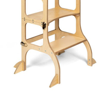 Ette Tete STEP’n’SIT® omvormbare 2-in-1 leertoren en tafel – Naturel hout met steunpoten – productbeeld 10 — 10
