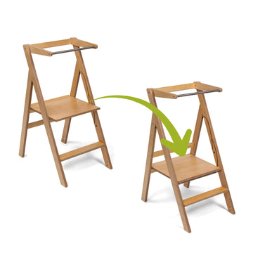 Ette Tete STEP’n’FOLD opvouwbare verstelbare leertoren – Naturel hout – productbeeld 8 — 8