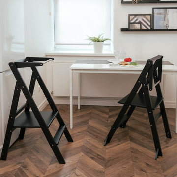 Ette Tete STEP’n’FOLD opvouwbare verstelbare leertoren – Zwart – productbeeld 6 — 6