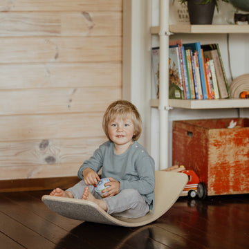 Wooden Balance Board With Grey Felt — 2