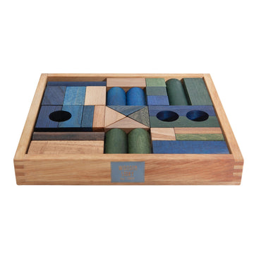 Wooden Blocks in a Box – Cold Colors, 30 Pieces — 2