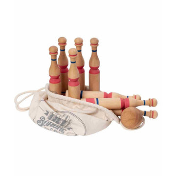 Wooden Bowling Pins - Red — 4