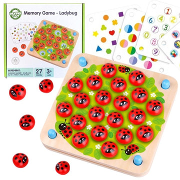 Wooden Educational Memory Puzzle Ladybugs — 12