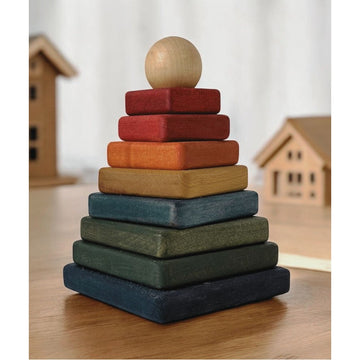 Wooden Square Pyramid - Colorful — 2
