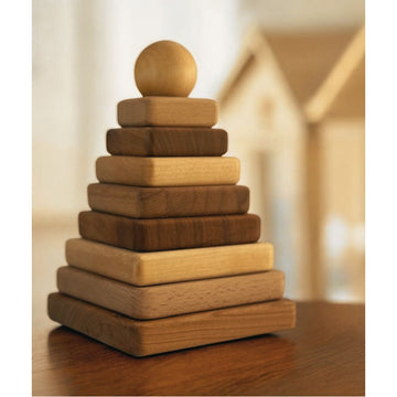 Wooden Square Pyramid - Natural — 2